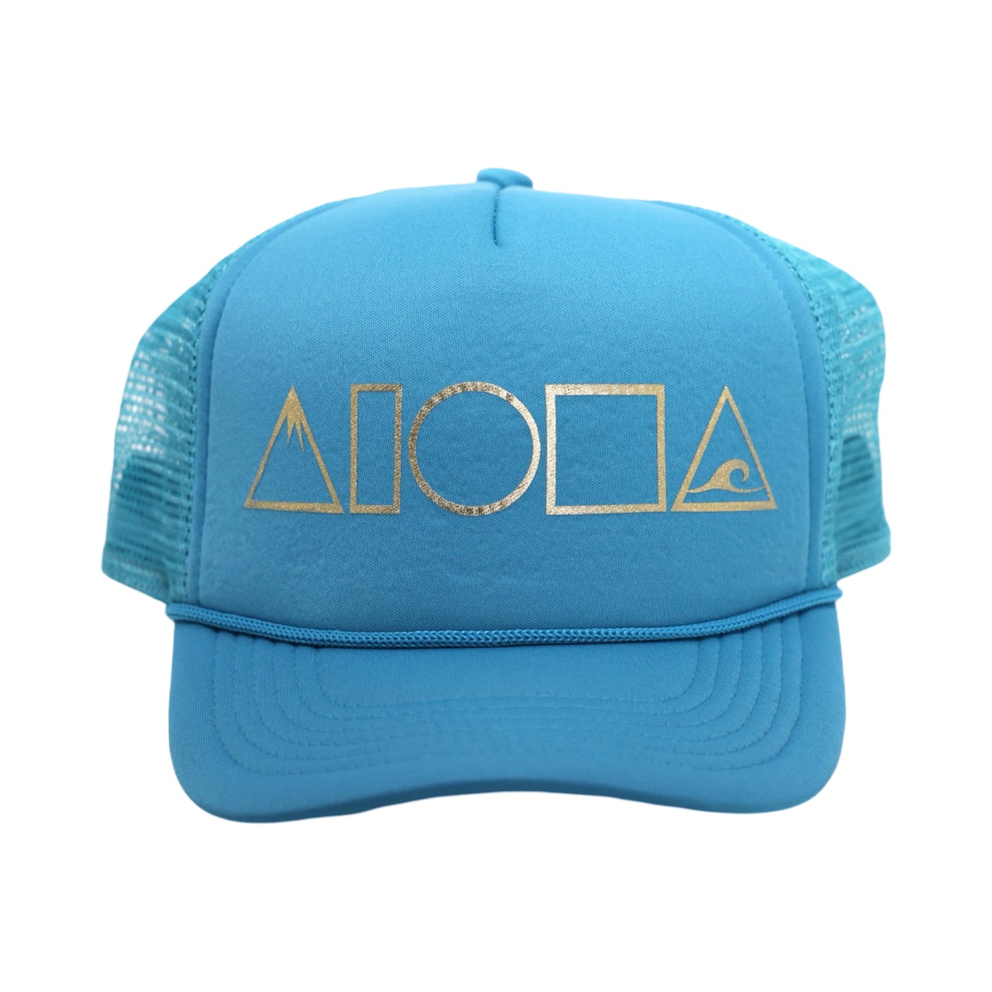 MAUKA TO MAKAI Ocean Blue/Gold Adult Trucker