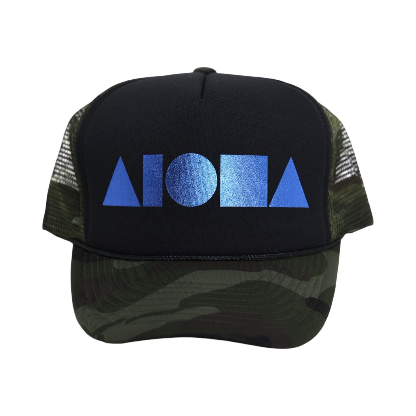 CAMO/BLACK/BLUE Adult Trucker