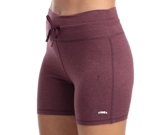 KALANI Heather Maroon Womens Athletic Performance Shorts