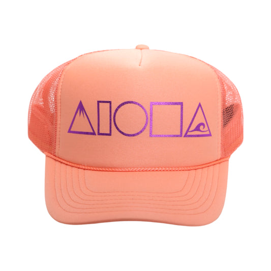 MAUKA TO MAKAI Coral/Pink Adult Trucker