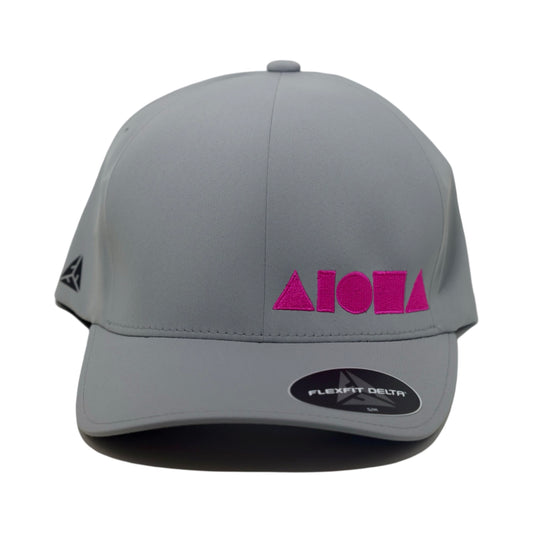 LIGHT GREY FLEXFIT Pink Aloha Shapes Logo