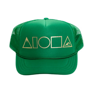 MAUKA TO MAKAI Green/Gold Youth Trucker