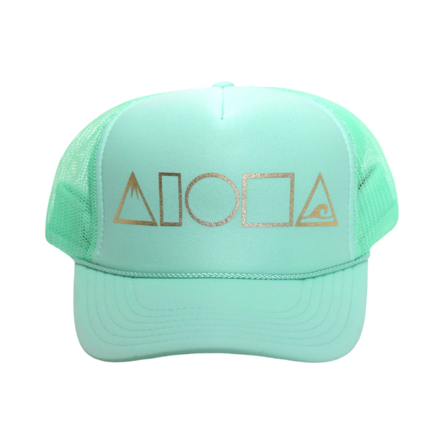 MAUKA TO MAKAI Seafoam/Gold Adult Trucker