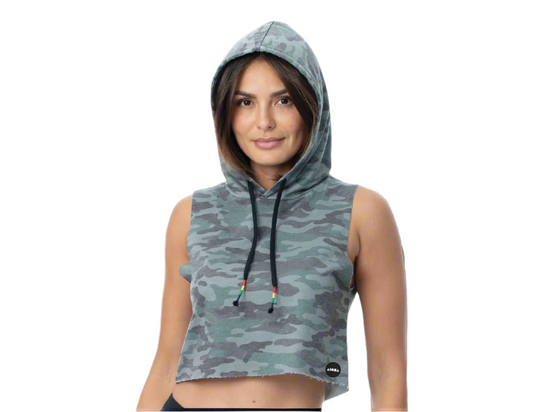 AMELIA Camo Sleeveless Hoodie Tank