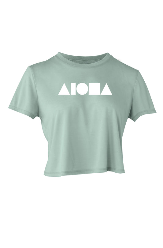 ALOHA SHAPES Dusty Blue Womens Crop Top