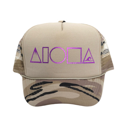 MAUKA TO MAKAI Dusty Camo/Pink Adult Trucker