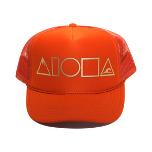 MAUKA TO MAKAI Orange/Gold Youth Trucker