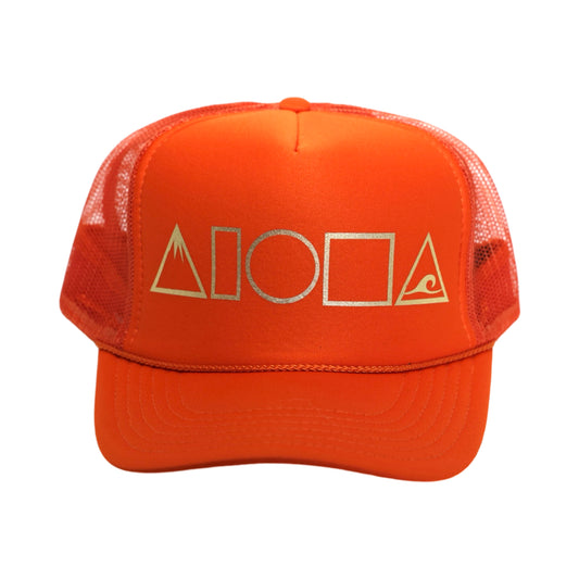 MAUKA TO MAKAI Orange/Gold Adult Trucker