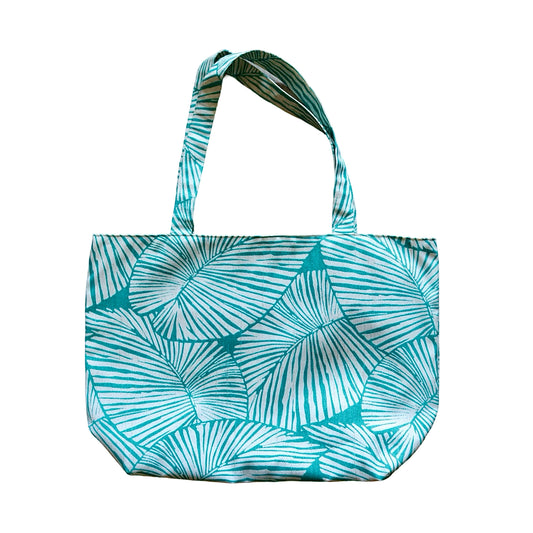 Oneloa TEAL KALO LEAF Canvas Totebag