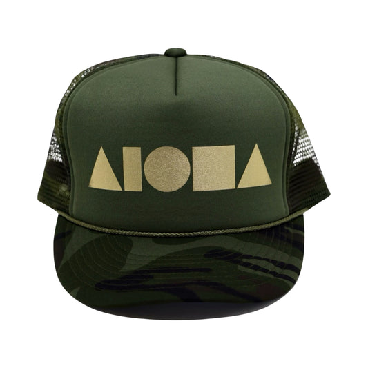 Olive Camo GOLD Adult Trucker