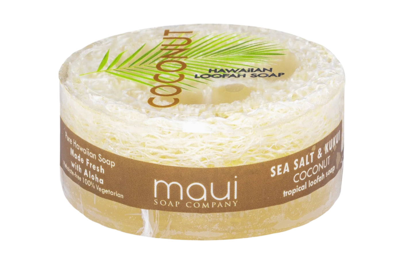 Coconut Sea Salt & Kukui Exfoliating Loofah Soap