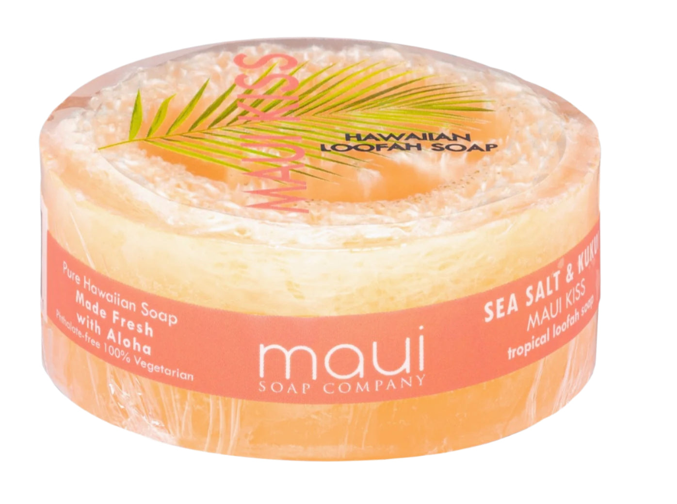 Maui Kiss Sea Salt and Kukui Exfoliating Loofah Soap