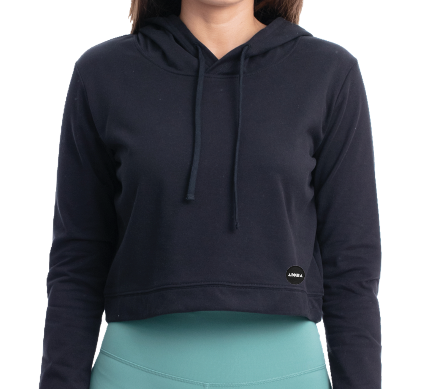 GABY Womens Black Crop Hoodie