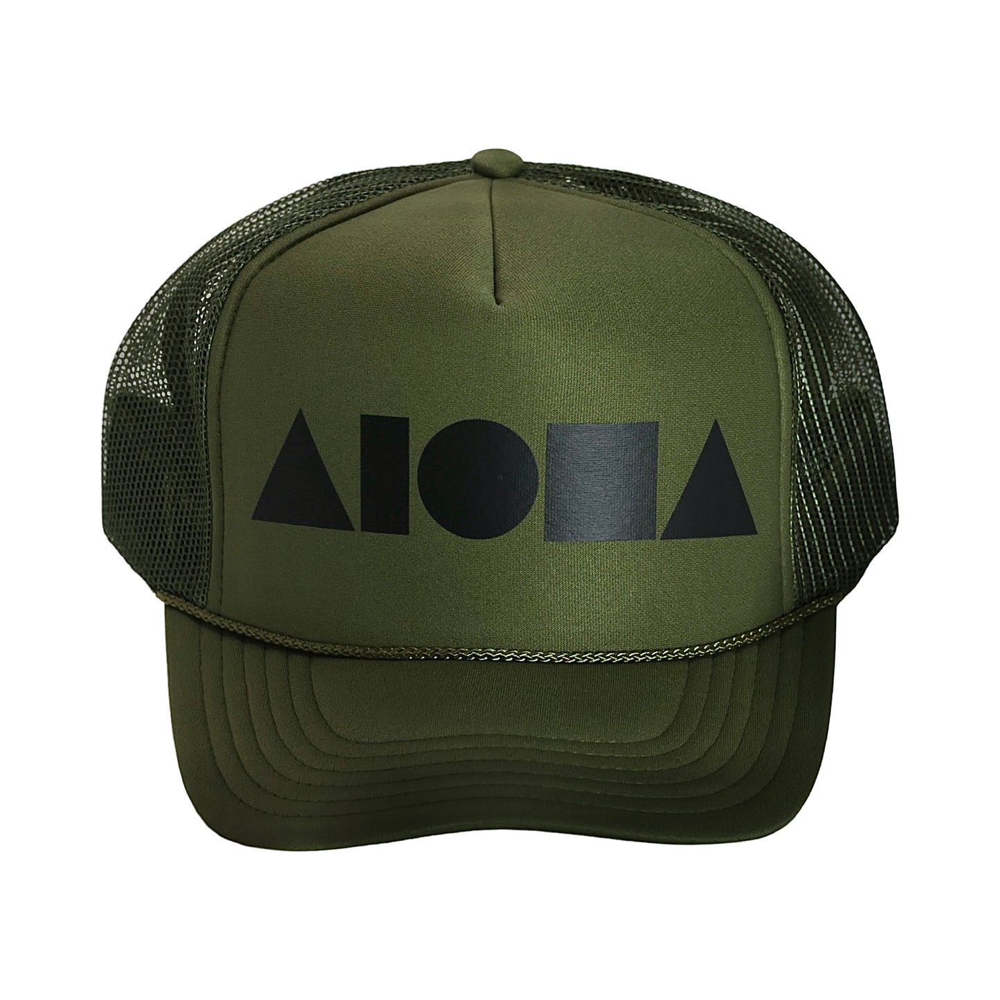 ARMY GREEN/MATTE BLACK Adult Trucker Hat