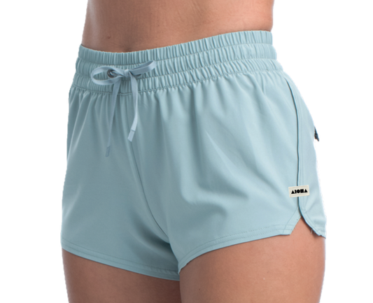 KYLIE Womens Eucalyptus Athletic Performance Shorts