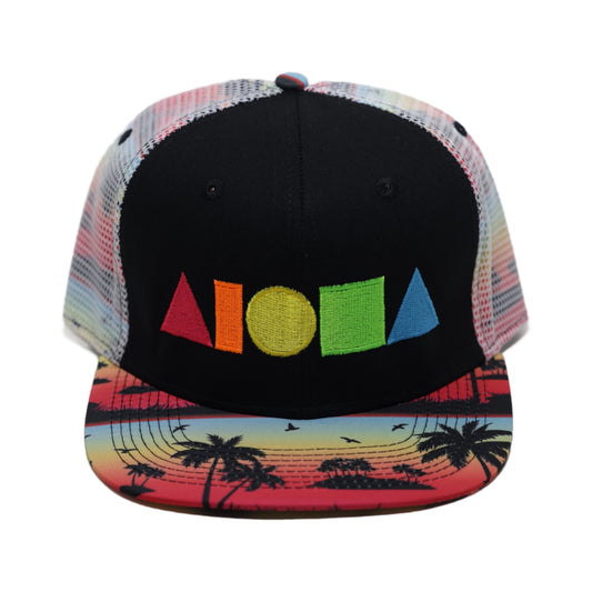 Rainbow Sunset Palms Adult Snapback