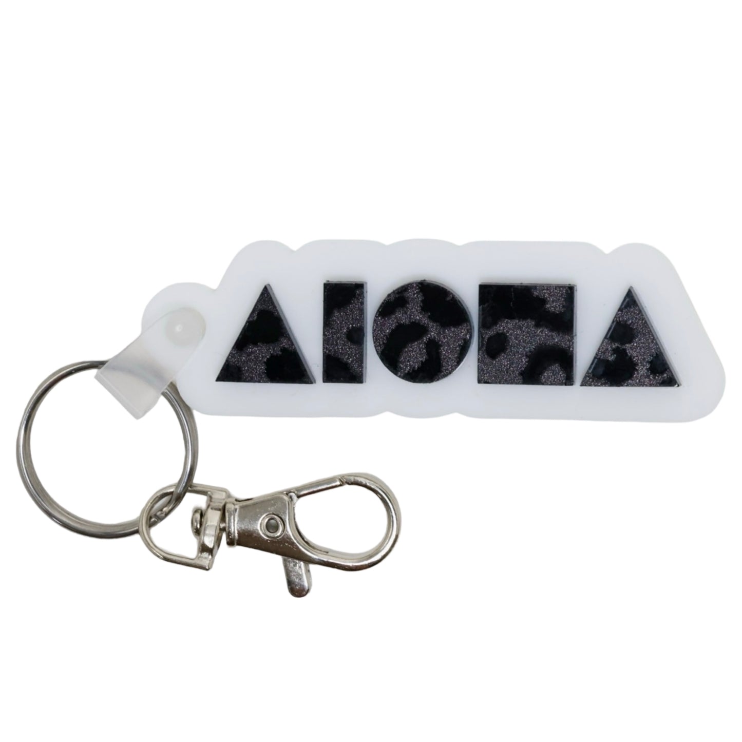 Aloha Shapes Black Cat Keychain