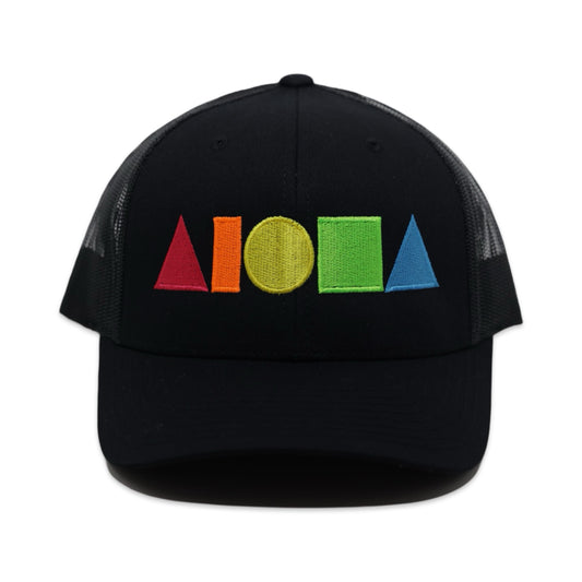 RAINBOW BLACK Adult curved Snapback