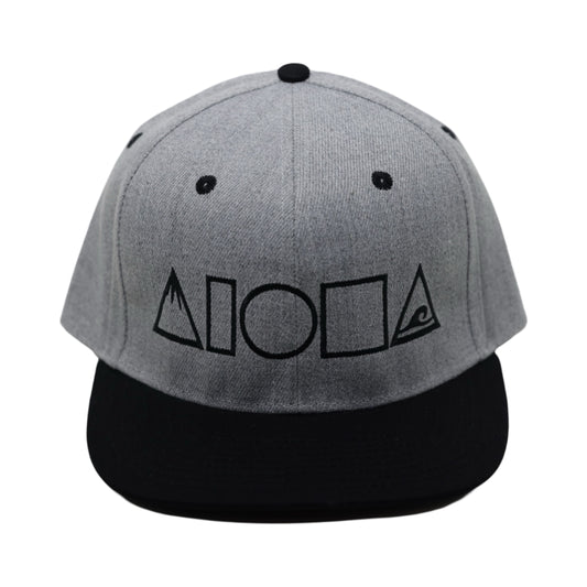 MAUKA TO MAKAI Grey Black Brim Adult Snapback