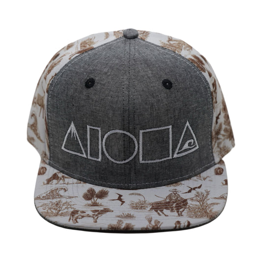 MAUKA TO MAKAI "ALL Things Hawaii" Light Grey Adult Snapback